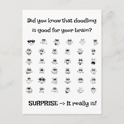 Doodle Art Feiertagspostkarte (Vorderseite)