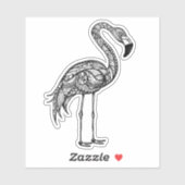Doodle art Flamingo Aufkleber (Blatt)