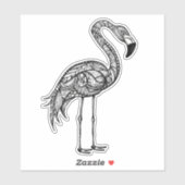 Doodle art Flamingo Aufkleber (Blatt)