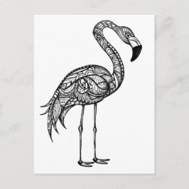 Doodle art Flamingo  Postkarte