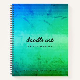Doodle Art Gradient grüne blaue Skizze Notizblock