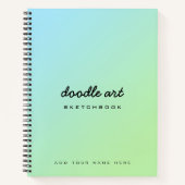 Doodle Art Gradient grünes blaues Sketch-Notebook Notizblock (Vorderseite)