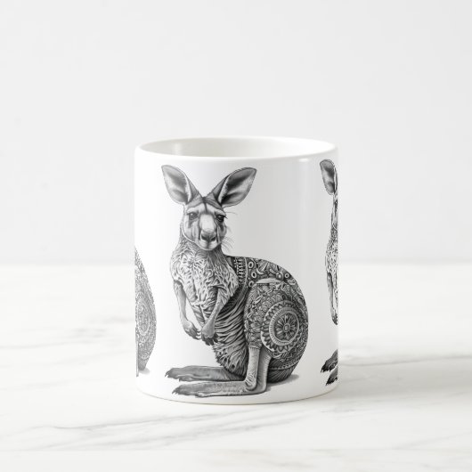 Doodle art Kangaroo Kaffeetasse (Mittel)