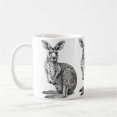 Doodle art Kangaroo Kaffeetasse (Links)
