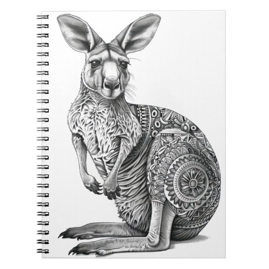 Doodle art Kangaroo Notizblock (Vorderseite)