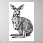Doodle art Kangaroo Poster (Vorne)