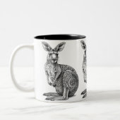Doodle art Kangaroo Zweifarbige Tasse (Links)