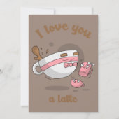 Doodle Art Latte Art Coffee Cute Cartoon Art Einladung (Vorderseite)