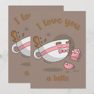 Doodle-Art-Latte-Art-Kaffee-Süße-Cartoon-Kunst Einladung