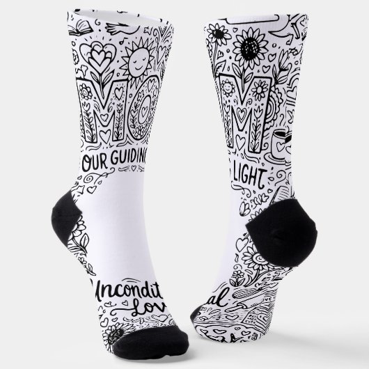 Doodle Art "Mama unser Leitstern" Socken (Gewinkelt)