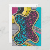 Doodle Art, modern, verrückt, leuchtend Amöbe, bun Postkarte (Vorne/Hinten)