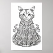 Doodle Art niedlich Cat Poster (Vorne)