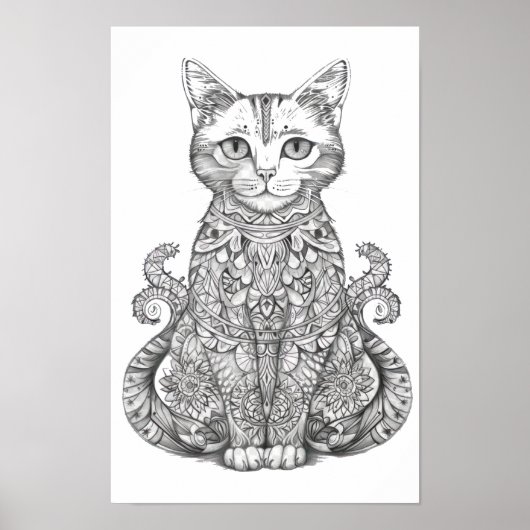 Doodle Art niedlich Cat Poster (Vorne)