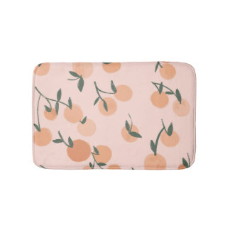 Doodle Art: Orangefarbenes Vintages Muster Badematte