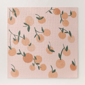 Doodle Art: Orangefarbenes Vintages Muster Puzzle