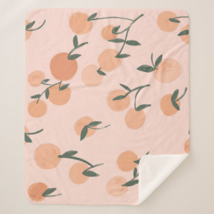 Doodle Art: Orangefarbenes Vintages Muster Sherpadecke