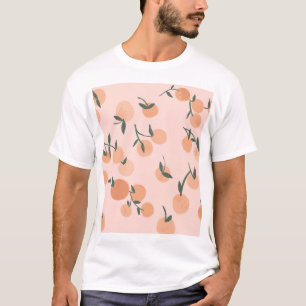 Doodle Art: Orangefarbenes Vintages Muster T-Shirt