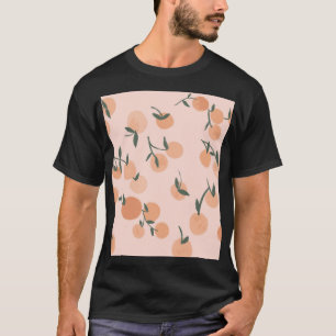 Doodle Art: Orangefarbenes Vintages Muster T-Shirt