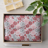 Doodle Art Style Red Pink Roses Hearts Valentine's Seidenpapier (Geschenk)