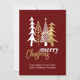 Doodle Art Trees Red Company Weihnachten Einladung