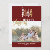 Doodle Art Trees Weihnachts-Foto Gruß Einladung (Vorderseite)