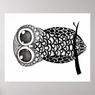 Doodle Art Uhu Poster