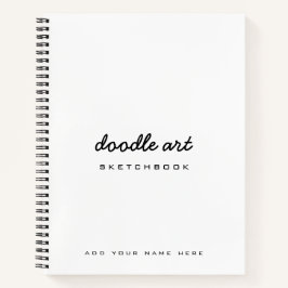 Doodle Art White Black Sketch Notizblock