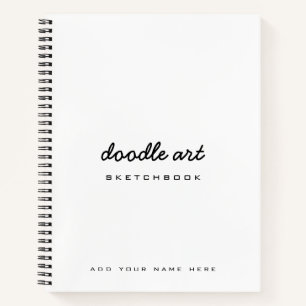 Doodle Art White Black Sketch Notizblock