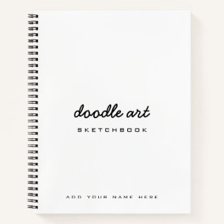 Doodle Art White Black Sketch Notizblock
