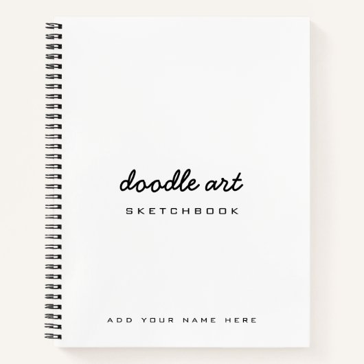 Doodle Art White Black Sketch Notizblock (Vorderseite)