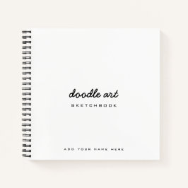 Doodle Art White Black Sketch Notizblock