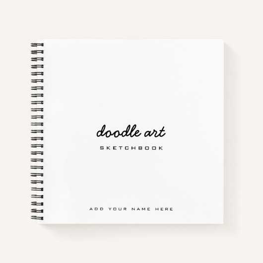 Doodle Art White Black Sketch Notizblock (Vorderseite)