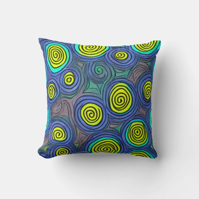 Doodle Art Wirbel Kissen (Vorderseite)