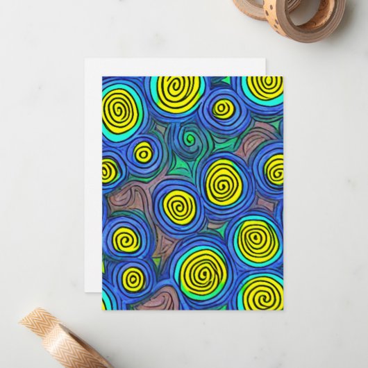 Doodle Art Wirbel Mitteilungskarte (Vorderseite/Rückseite Beispiel)