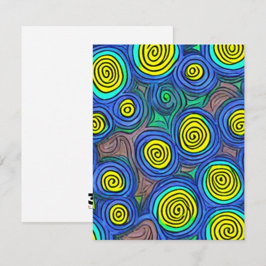 Doodle Art Wirbel Mitteilungskarte (Vorne/Hinten)