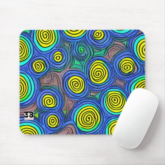 Doodle Art Wirbel Mousepad (Mit Mouse)