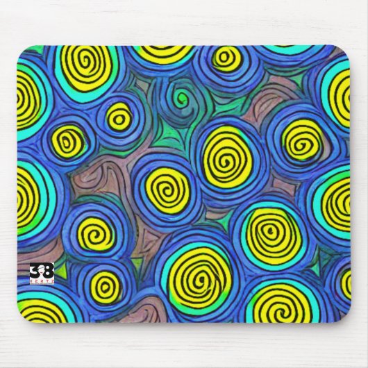Doodle Art Wirbel Mousepad (Vorne)