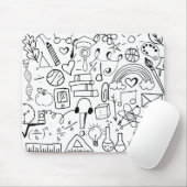 Doodle Art Zurück zu Schwarz-Weiß-Mousepad Mousepad (Mit Mouse)