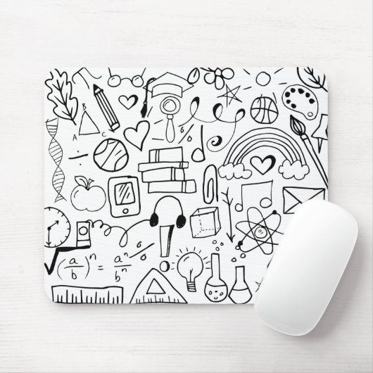 Doodle Art Zurück zu Schwarz-Weiß-Mousepad Mousepad (Mit Mouse)
