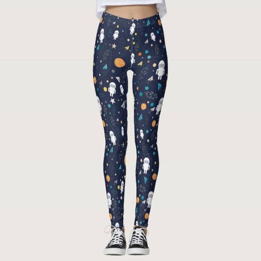 Doodle Astronaut Leggings (Vorderseite)