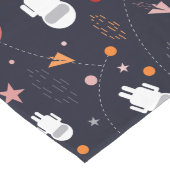 Doodle Astronaut Muster Großer Tischläufer (Ecke)