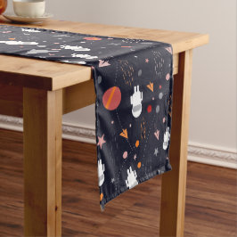 Doodle Astronaut Muster Großer Tischläufer