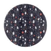 Doodle Astronaut Muster Schneidebrett (Vorderseite)