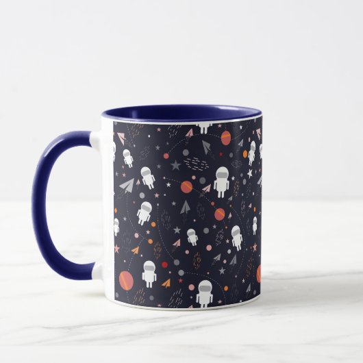 Doodle Astronaut Muster Tasse (Links)