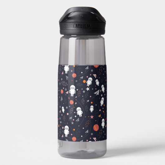 Doodle Astronaut Muster Trinkflasche (Rückseite)