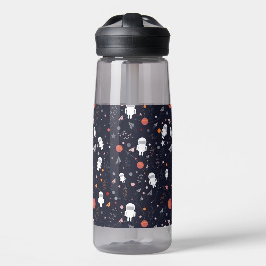 Doodle Astronaut Muster Trinkflasche (Vorne)