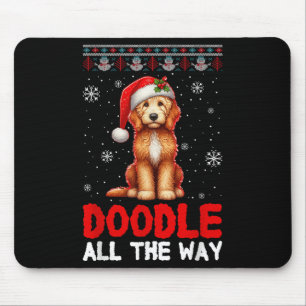 Doodle auf dem ganzen Weg lustige Goldendoodle Wei Mousepad