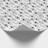 Doodle-Auge, kreatives, nahtloses Muster. Geschenkpapier (Ecke)