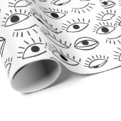Doodle-Auge, kreatives, nahtloses Muster. Geschenkpapier (Rolleneckpunkt)