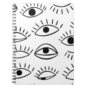 Doodle-Auge, kreatives, nahtloses Muster. Notizblock
